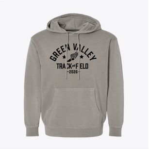 Green Valley Elementary School Track and Field Pigment-Dyed Hoodie