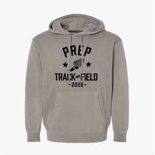 High School Prep School Track and Field Pigment-Dyed Hoodie