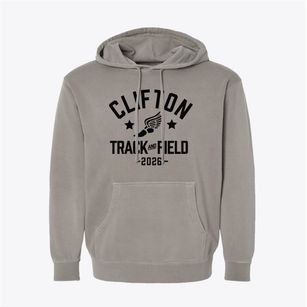 Clifton Elementary School 9 Track and Field Pigment-Dyed Hoodie