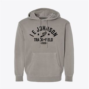 I E Johnson Elementary School Track and Field Pigment-Dyed Hoodie