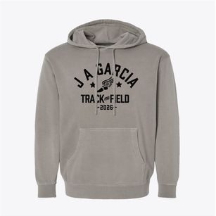 J A Garcia Elementary School Track and Field Pigment-Dyed Hoodie