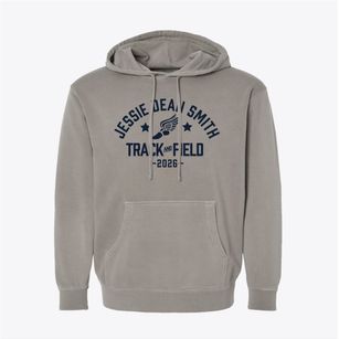 Jessie Dean Smith Elementary School Track and Field Pigment-Dyed Hoodie