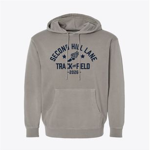 Second Hill Lane Elementary School Track and Field Pigment-Dyed Hoodie