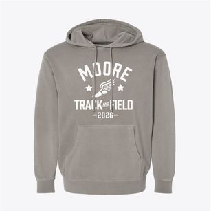 Moore Elementary School Track and Field Pigment-Dyed Hoodie