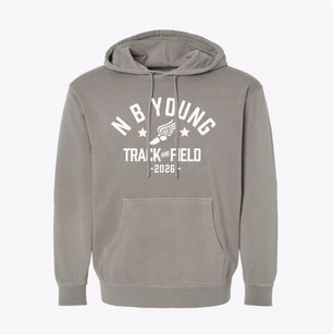 N B Young Middle Magnet School Track and Field Pigment-Dyed Hoodie
