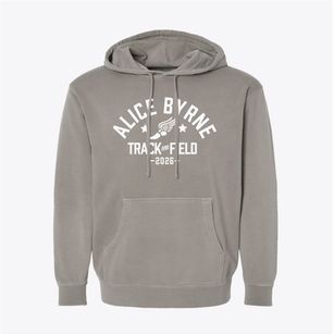 Alice Byrne Elementary School Track and Field Pigment-Dyed Hoodie