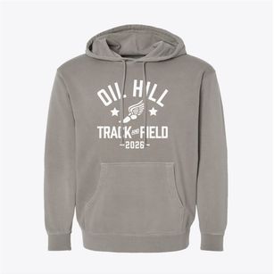 Oil Hill Elementary School Track and Field Pigment-Dyed Hoodie