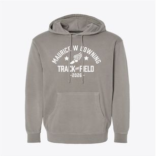 Maurice W Downing Elementary School Track and Field Pigment-Dyed Hoodie