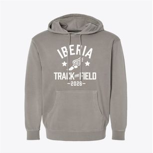 Iberia Elementary School Track and Field Pigment-Dyed Hoodie