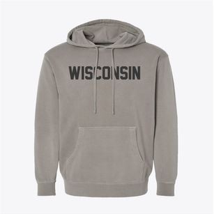  Wisconsin Block Letter Pigment-Dyed Hoodie