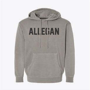 Allegan Michigan Classic Block Pigment-Dyed Hoodie