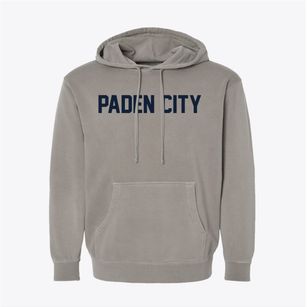 Paden City West Virginia Classic Block Pigment-Dyed Hoodie