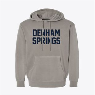 Denham Springs Louisiana Classic Block Pigment-Dyed Hoodie