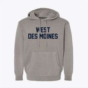 West Des Moines Iowa Classic Block Pigment-Dyed Hoodie