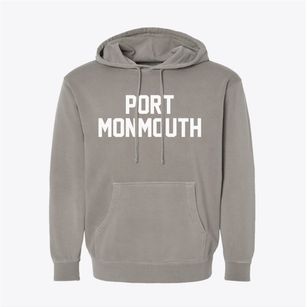 Port Monmouth New Jersey Classic Block Pigment-Dyed Hoodie