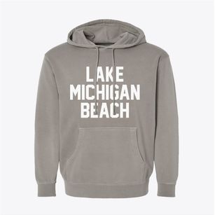 Lake Michigan Beach Michigan Classic Block Pigment-Dyed Hoodie