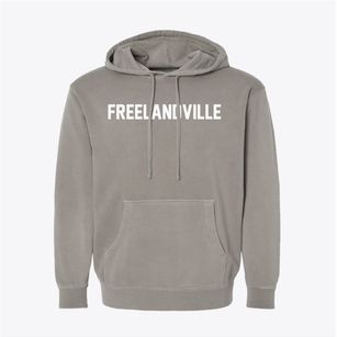 Freelandville Indiana Classic Block Pigment-Dyed Hoodie
