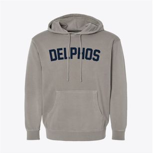 Delphos Kansas Classic Curve Pigment-Dyed Hoodie