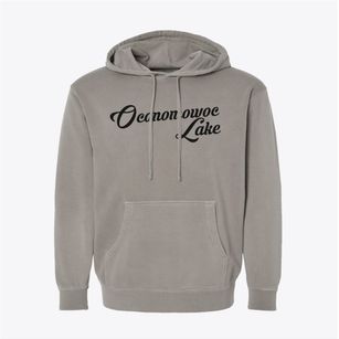 Oconomowoc Lake Wisconsin Vintage Team Pigment-Dyed Hoodie