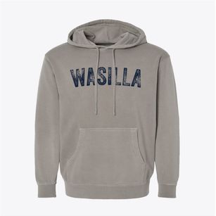 Wasilla Alaska Timeless Retro Pigment-Dyed Hoodie