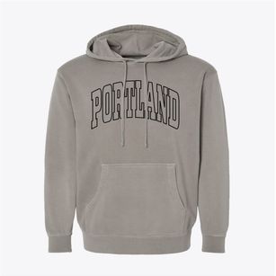 Portland Michigan Trendy Block Pigment-Dyed Hoodie