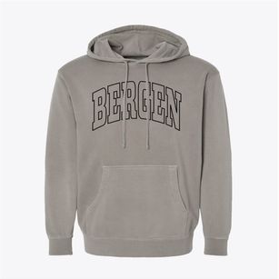 Bergen New York Trendy Block Pigment-Dyed Hoodie