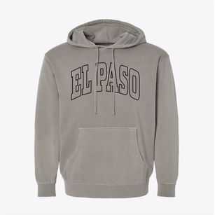 El Paso Texas Trendy Block Pigment-Dyed Hoodie