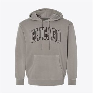 Chicago Illinois Trendy Block Pigment-Dyed Hoodie