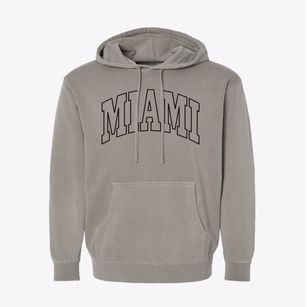 Miami Oklahoma Trendy Block Pigment-Dyed Hoodie