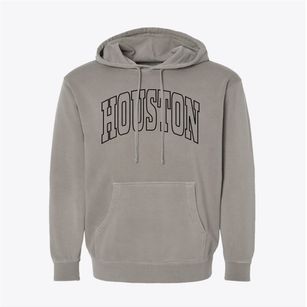 Houston Texas Trendy Block Pigment-Dyed Hoodie