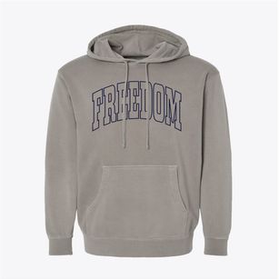 Freedom Wisconsin Trendy Block Pigment-Dyed Hoodie