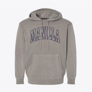 Manilla Iowa Trendy Block Pigment-Dyed Hoodie