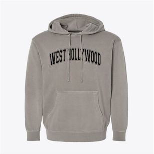 West Hollywood California Varsity Pigment-Dyed Hoodie
