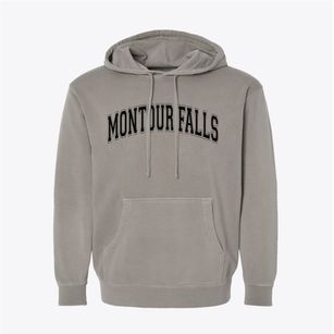 Montour Falls New York Varsity Pigment-Dyed Hoodie
