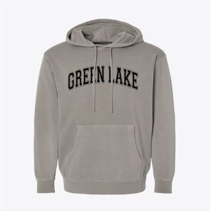 Green Lake Wisconsin Varsity Pigment-Dyed Hoodie