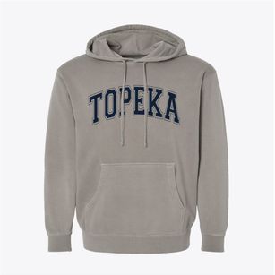 Topeka Kansas Varsity Pigment-Dyed Hoodie