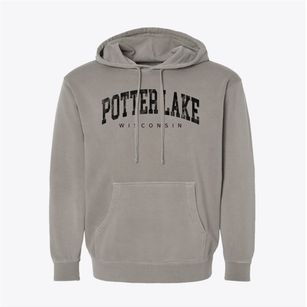 Potter Lake Wisconsin Urban Vibe Pigment-Dyed Hoodie