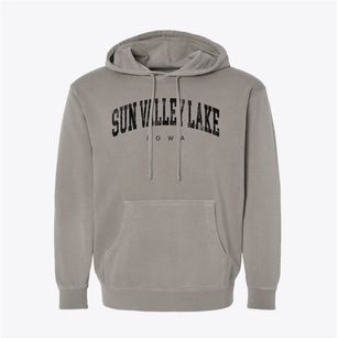 Sun Valley Lake Iowa Urban Vibe Pigment-Dyed Hoodie