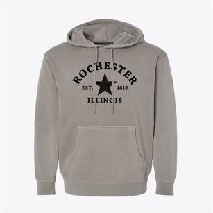 Rochester Illinois Star Pigment-Dyed Hoodie