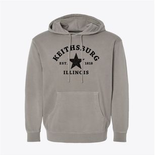 Keithsburg Illinois Star Pigment-Dyed Hoodie