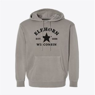Elkhorn Wisconsin Star Pigment-Dyed Hoodie