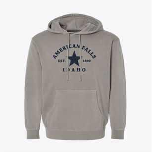 American Falls Idaho Star Pigment-Dyed Hoodie