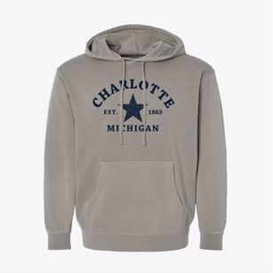 Charlotte Michigan Star Pigment-Dyed Hoodie