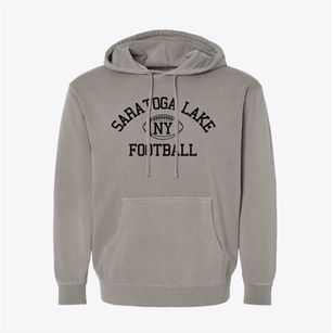 Saratoga Lake New York Football Pigment-Dyed Hoodie