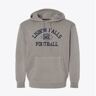 Lisbon Falls Maine Football Pigment-Dyed Hoodie