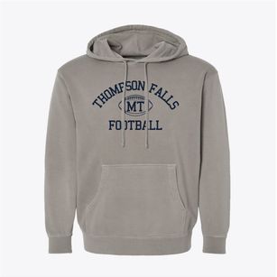Thompson Falls Montana Football Pigment-Dyed Hoodie