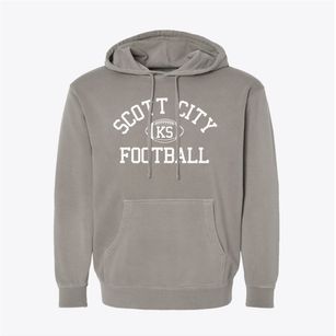 Scott City Kansas Football Pigment-Dyed Hoodie