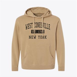 West Conesville New York Classic Established Pigment-Dyed Hoodie