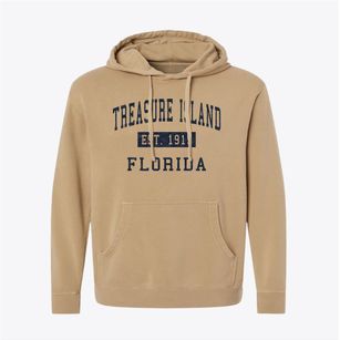 Treasure Island Florida Classic Established Pigment-Dyed Hoodie