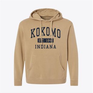 Kokomo Indiana Classic Established Pigment-Dyed Hoodie
